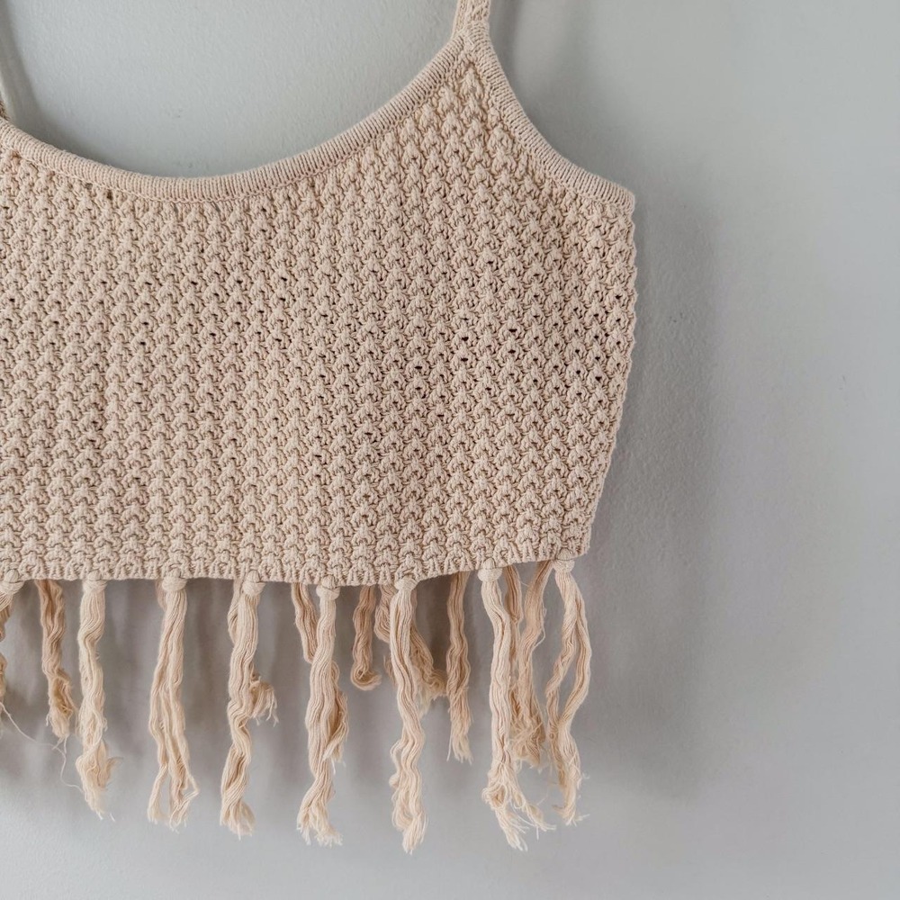Boho Le Lis Knit Fringed Fairy Hippie Holiday Beach Coastal Tank - Picture 2 of 5